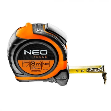NEO TOOLS 67-198 MÉRŐSZALAG ACÉL 8 MX25MM, MÁGNESE, KÉTOLDALAS, KLIKK STOP