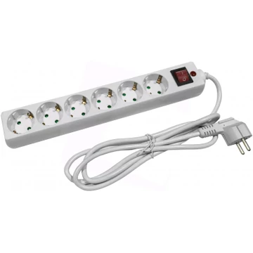 Entac Elosztó 6 Foglalat Kapcsolóval 3m 3G1.5 Túlfesz.védelemmel