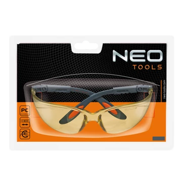 VÉDŐSZEMÜVEG POLIKARBONÁT SÁRGA LENCSE ÁLLÍTHATÓ KERET NEO 97-501