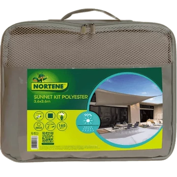 SUNNET KIT poliészter napvitorla barna 3,6x3,6x3,6m